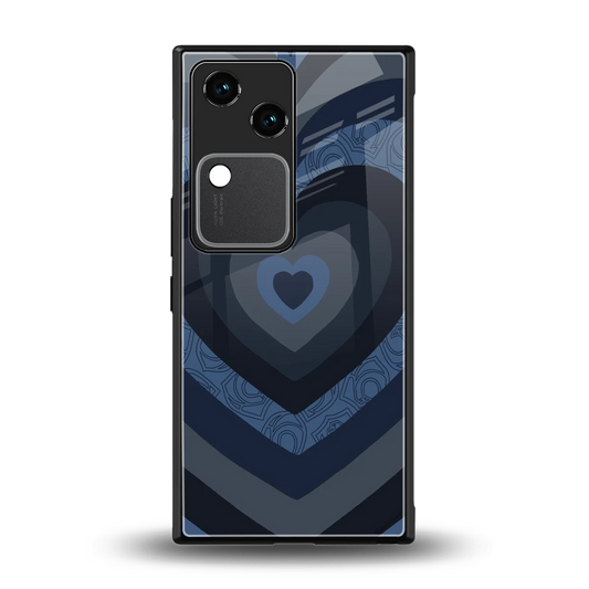 Y2K Frosted Berry Hearts back phone cover | glass case for vivo v30