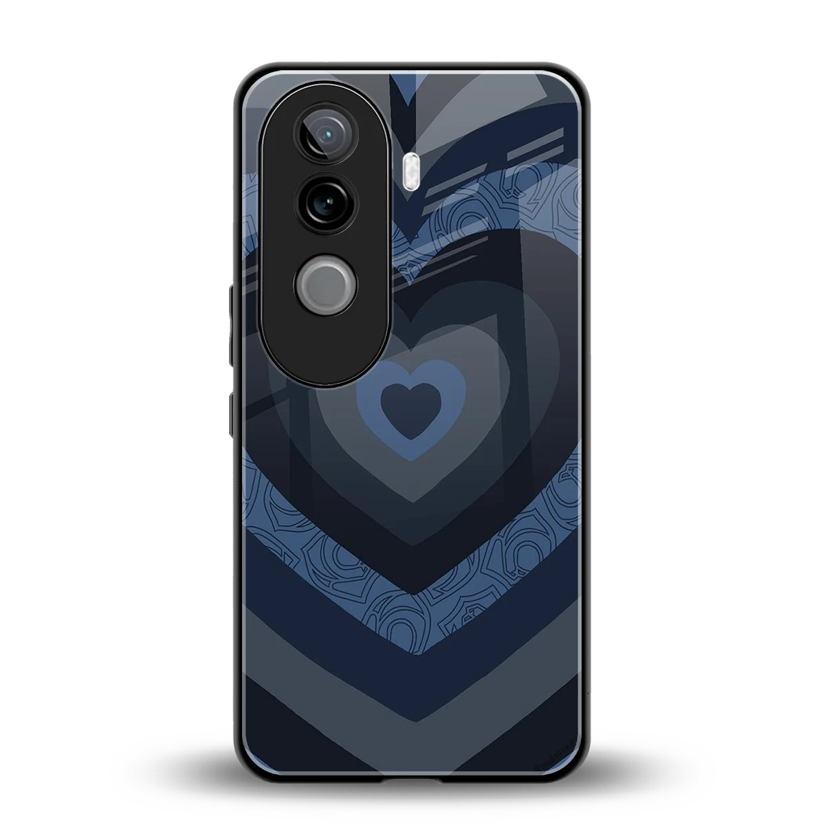 Y2K Frosted Berry Hearts back phone cover | glass case for vivo v40e