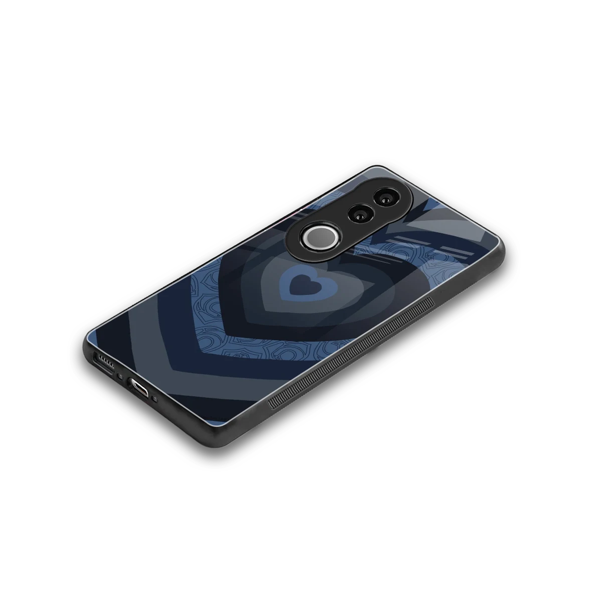 Y2K Frosted Berry Hearts stylish phone case for vivo v50 | glossy glass and slim fit