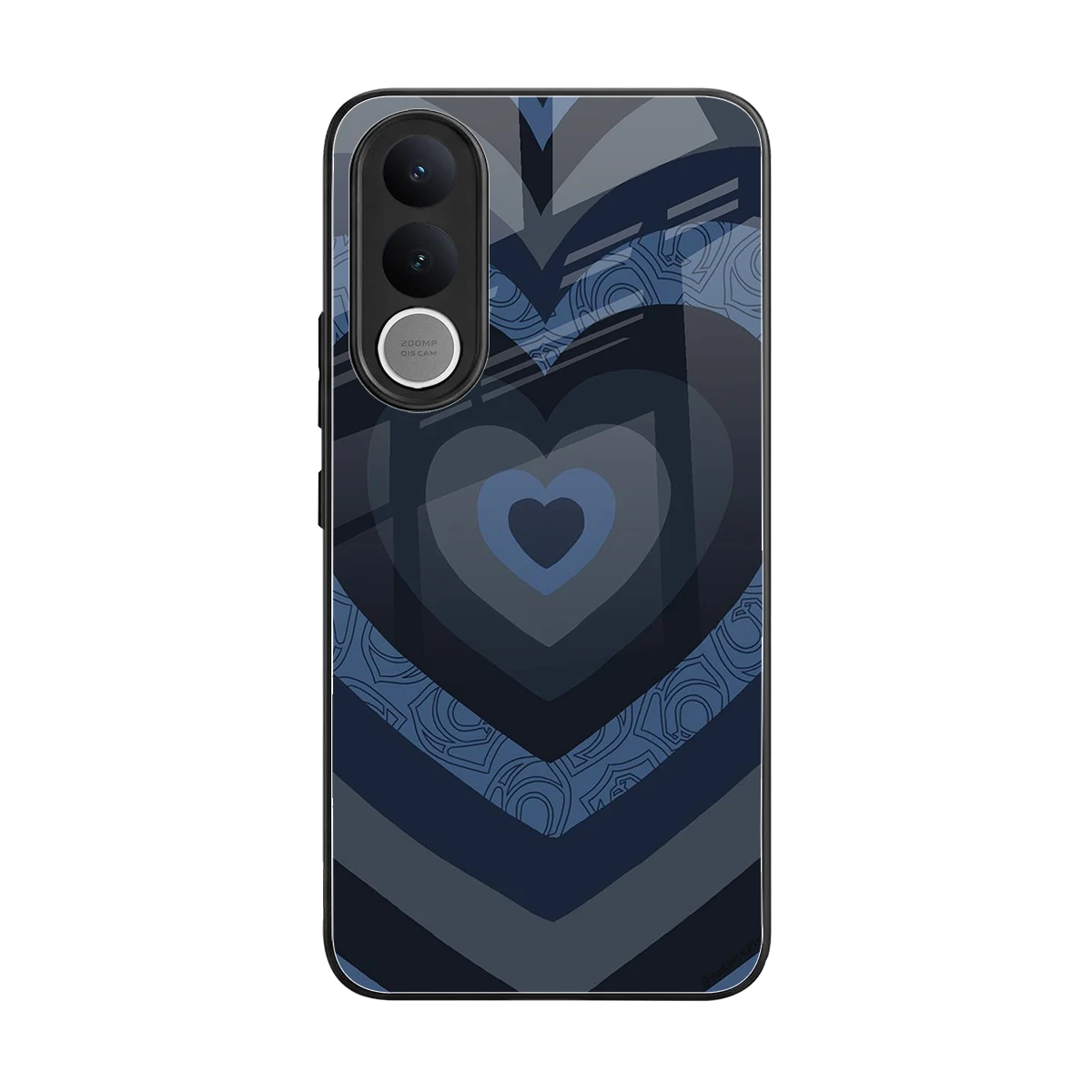 Y2K Frosted Berry Hearts back phone cover | glass case for vivo v70 fe