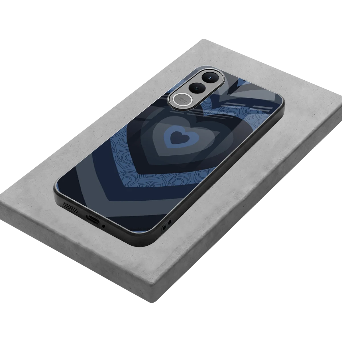 Y2K Frosted Berry Hearts stylish phone case for vivo v70 fe | glossy glass and slim fit