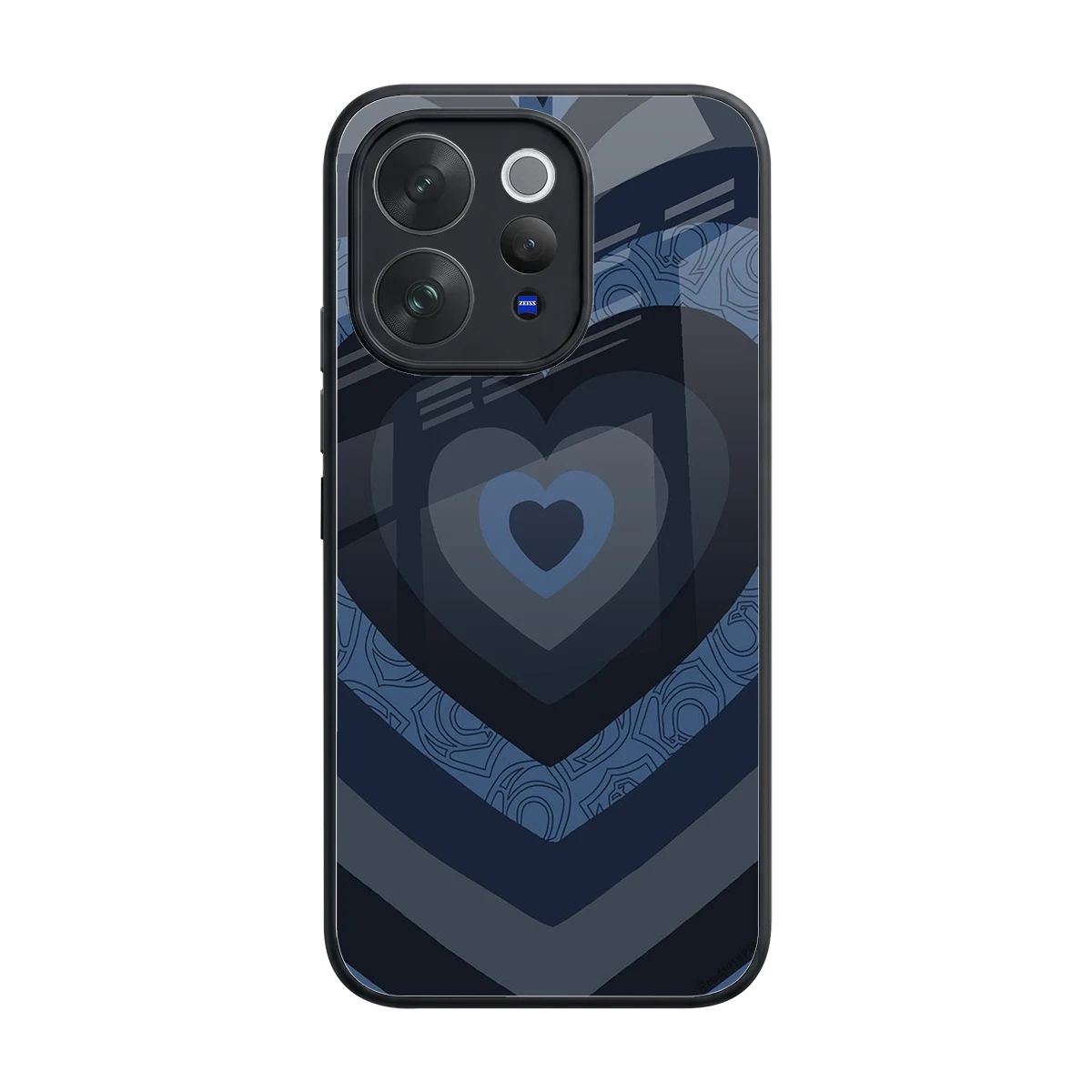 Y2K Frosted Berry Hearts back phone cover | glass case for vivo v70 elite