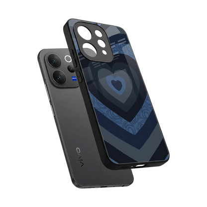Y2K Frosted Berry Hearts sleek vivo v70 cover with tempered glass back and TPU edges