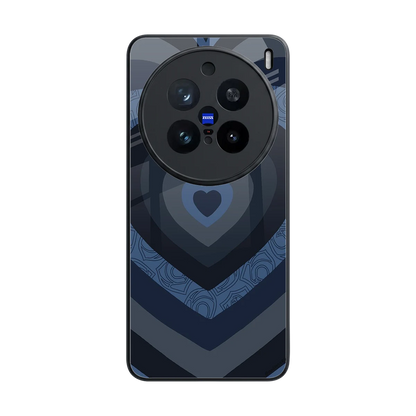 Y2K Frosted Berry Hearts back phone cover | glass case for vivo x200 pro