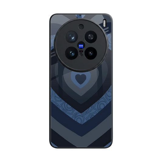 Y2K Frosted Berry Hearts back phone cover | glass case for vivo x200 pro