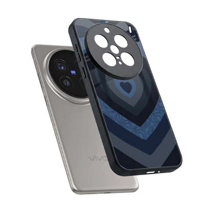 Y2K Frosted Berry Hearts sleek vivo x200 pro cover with tempered glass back and TPU edges