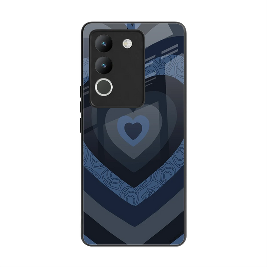 Y2K Frosted Berry Hearts back phone cover | glass case for vivo y200 5g