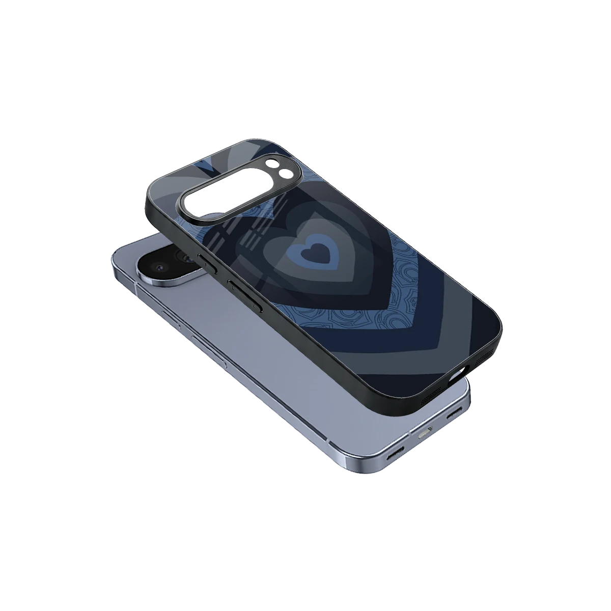 Y2K Frosted Berry Hearts sleek google pixel 10 pro cover with tempered glass back and TPU edges
