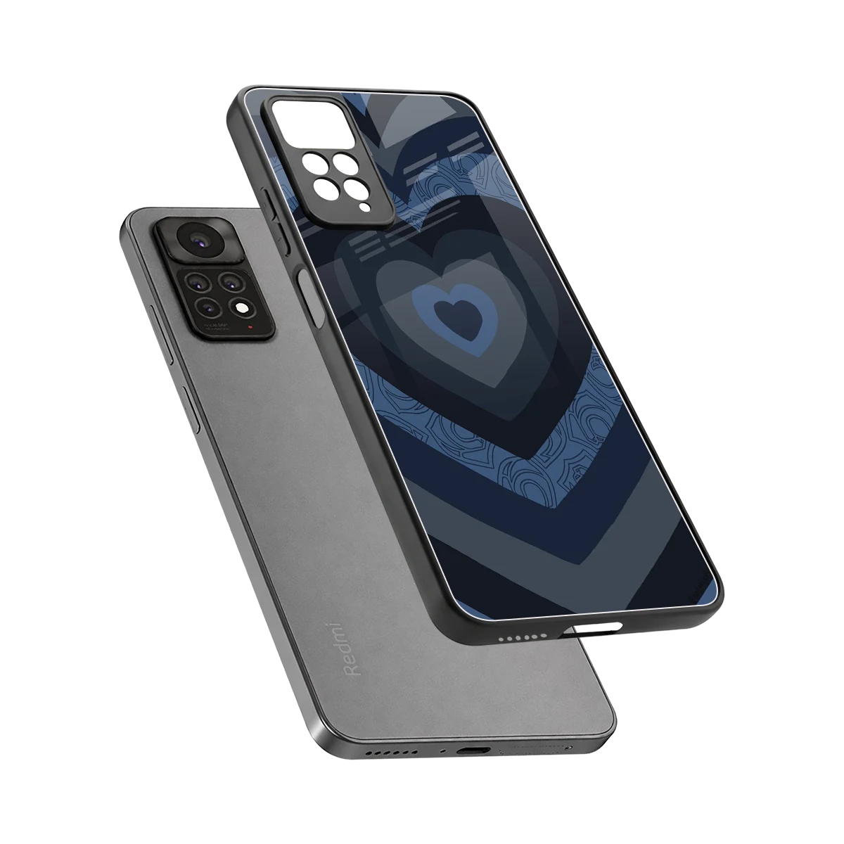 Y2K Frosted Berry Hearts sleek redmi note 11 pro cover with tempered glass back and TPU edges