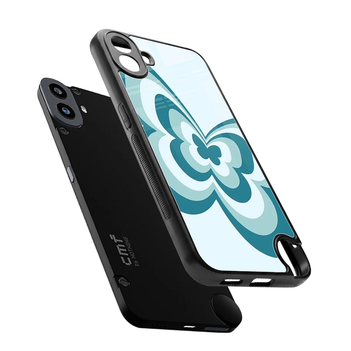 Y2K Green Butterfly sleek cmf nothing phone 1 cover with tempered glass back and TPU edges