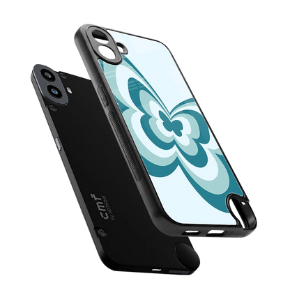 Y2K Green Butterfly sleek cmf nothing phone 1 cover with tempered glass back and TPU edges