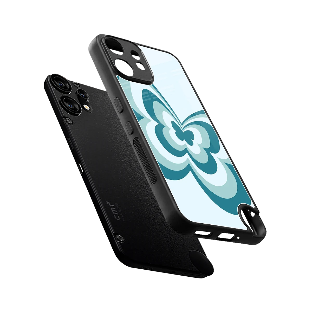 Y2K Green Butterfly sleek cmf nothing phone 2 pro cover with tempered glass back and TPU edges