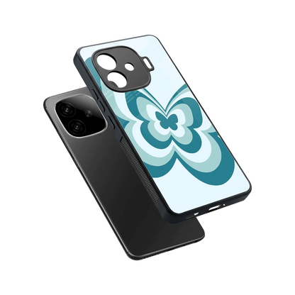 Y2K Green Butterfly sleek iqoo neo 10r 5g cover with tempered glass back and TPU edges
