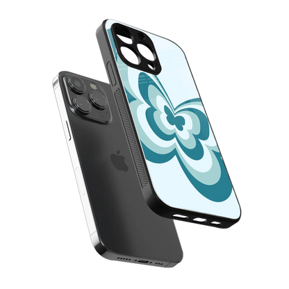 Y2K Green Butterfly sleek iphone 13 pro cover with tempered glass back and TPU edges