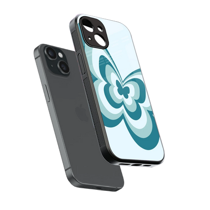 Y2K Green Butterfly sleek iphone 13 cover with tempered glass back and TPU edges
