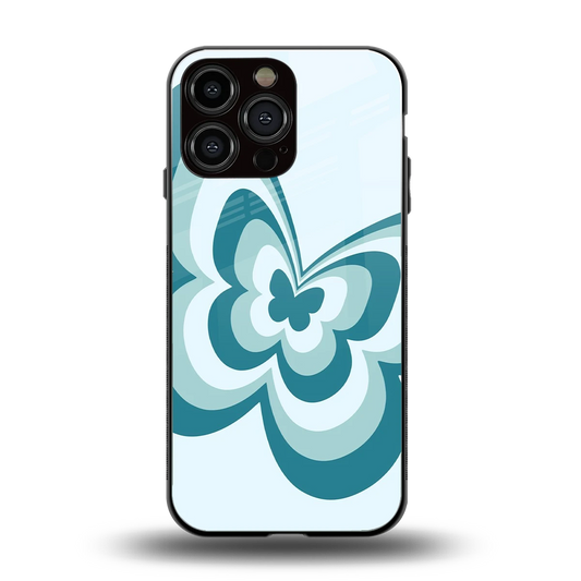 Y2K Green Butterfly back phone cover | glass case for iphone 15 pro max