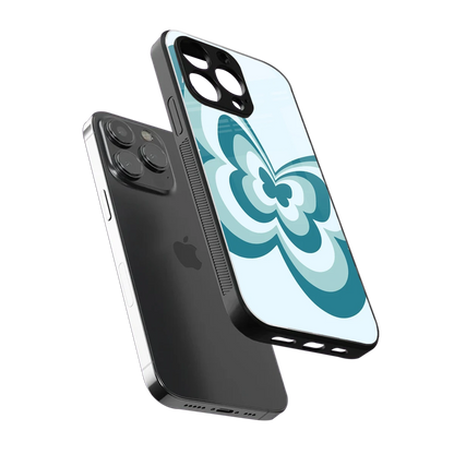 Y2K Green Butterfly sleek iphone 15 pro max cover with tempered glass back and TPU edges