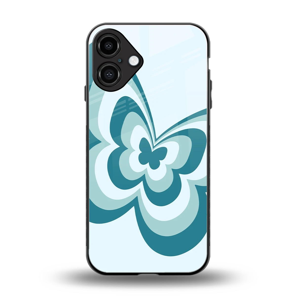 Y2K Green Butterfly back phone cover | glass case for iphone 16 plus