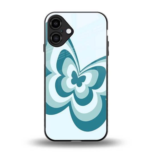 Y2K Green Butterfly back phone cover | glass case for iphone 16 plus