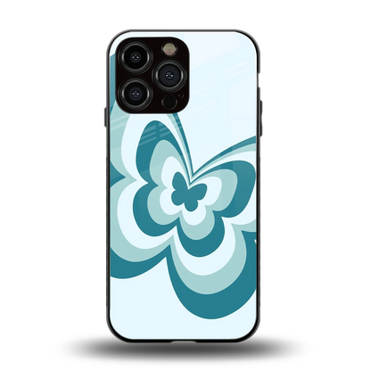 Y2K Green Butterfly back phone cover | glass case for iphone 16 pro max