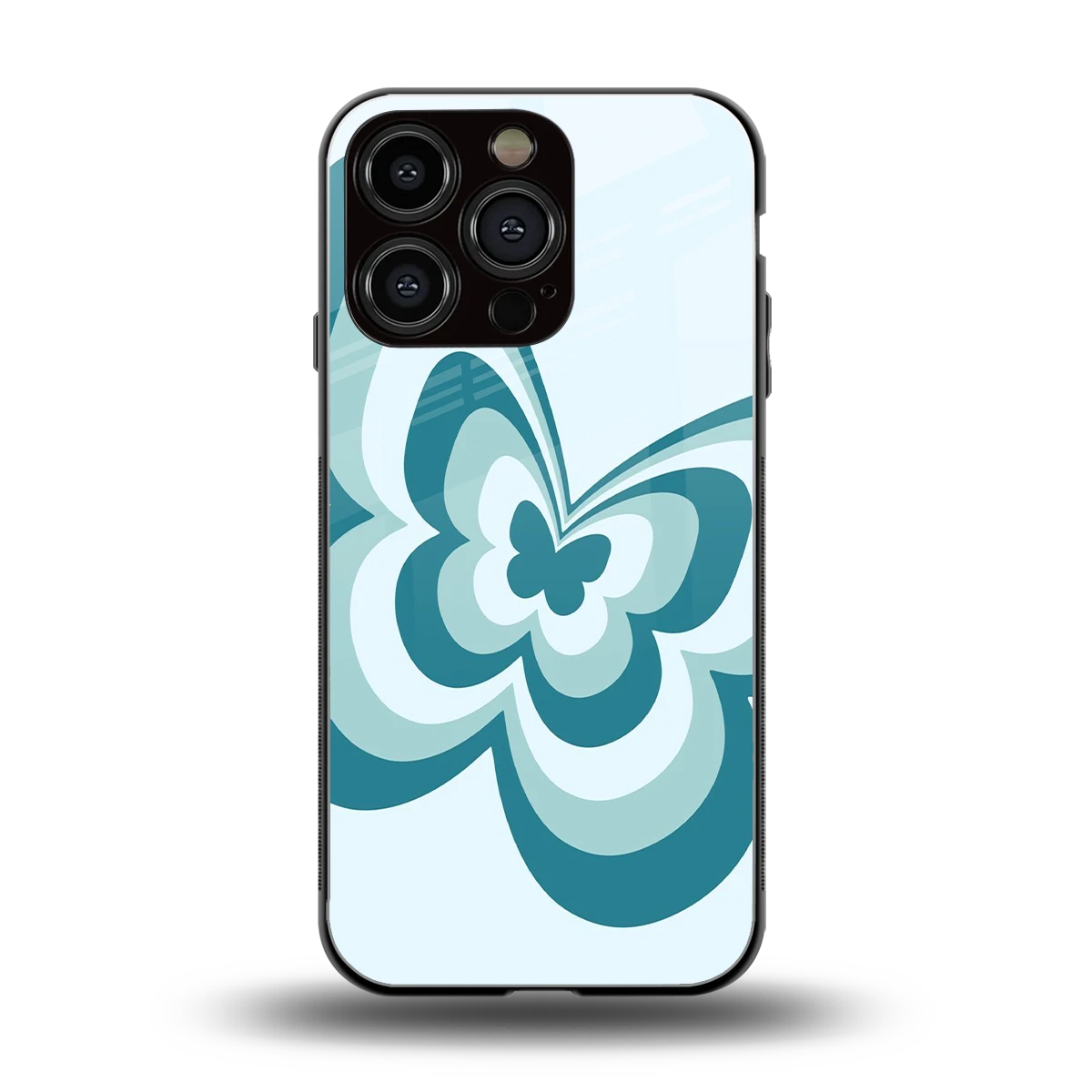 Y2K Green Butterfly back phone cover | glass case for iphone 16 pro