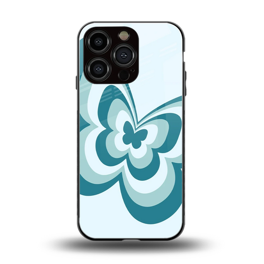 Y2K Green Butterfly back phone cover | glass case for iphone 16 pro