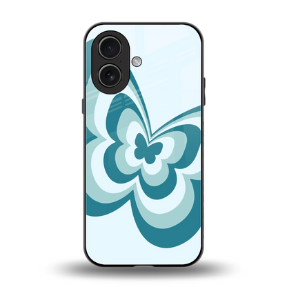 Y2K Green Butterfly back phone cover | glass case for iphone 17