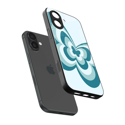 Y2K Green Butterfly sleek iphone 17 cover with tempered glass back and TPU edges