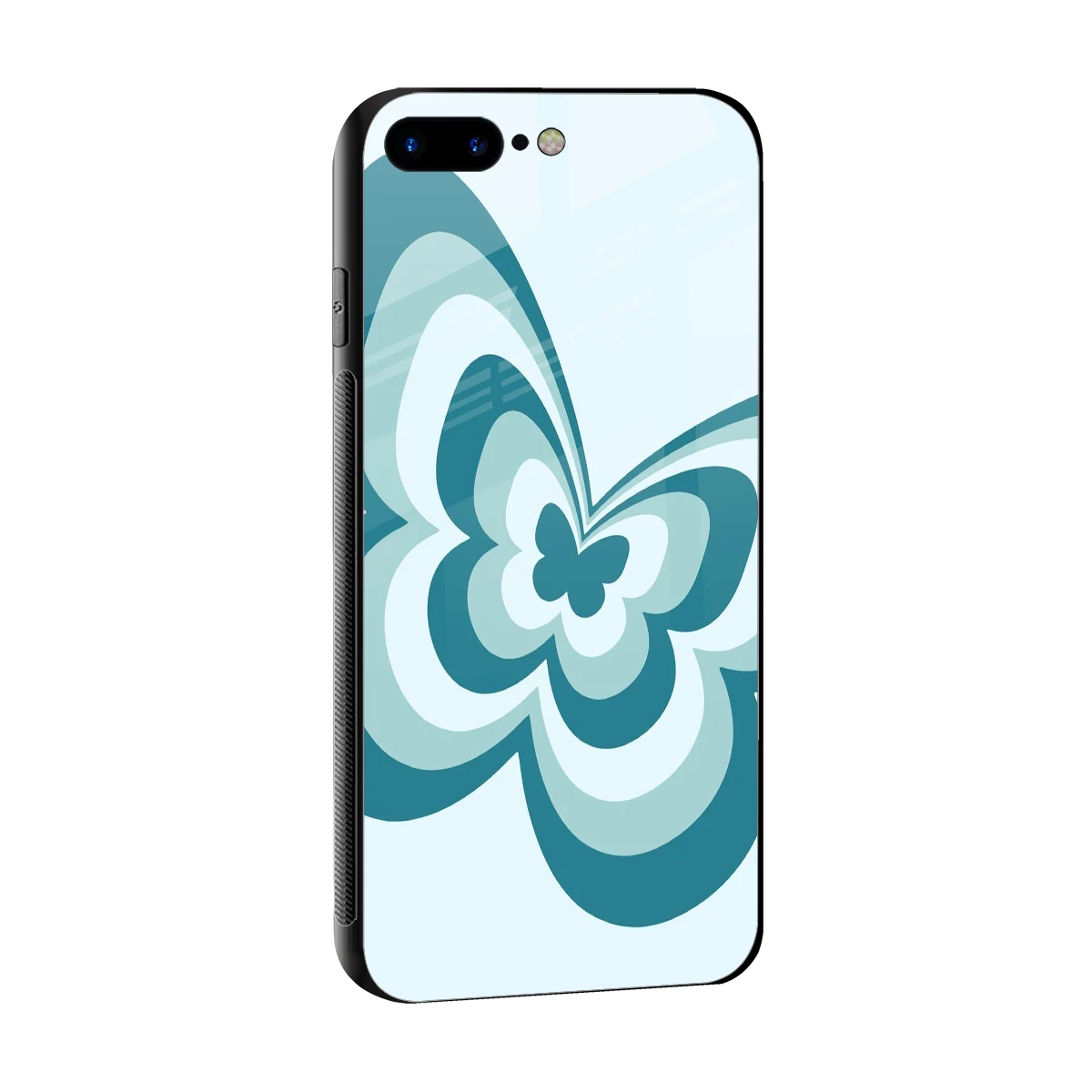 Y2K Green Butterfly sleek iphone 8 plus cover with tempered glass back and TPU edges