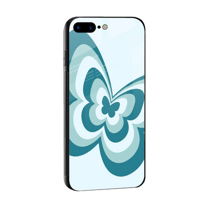 Y2K Green Butterfly sleek iphone 8 plus cover with tempered glass back and TPU edges