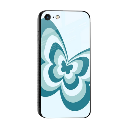 Y2K Green Butterfly sleek iphone 7 cover with tempered glass back and TPU edges