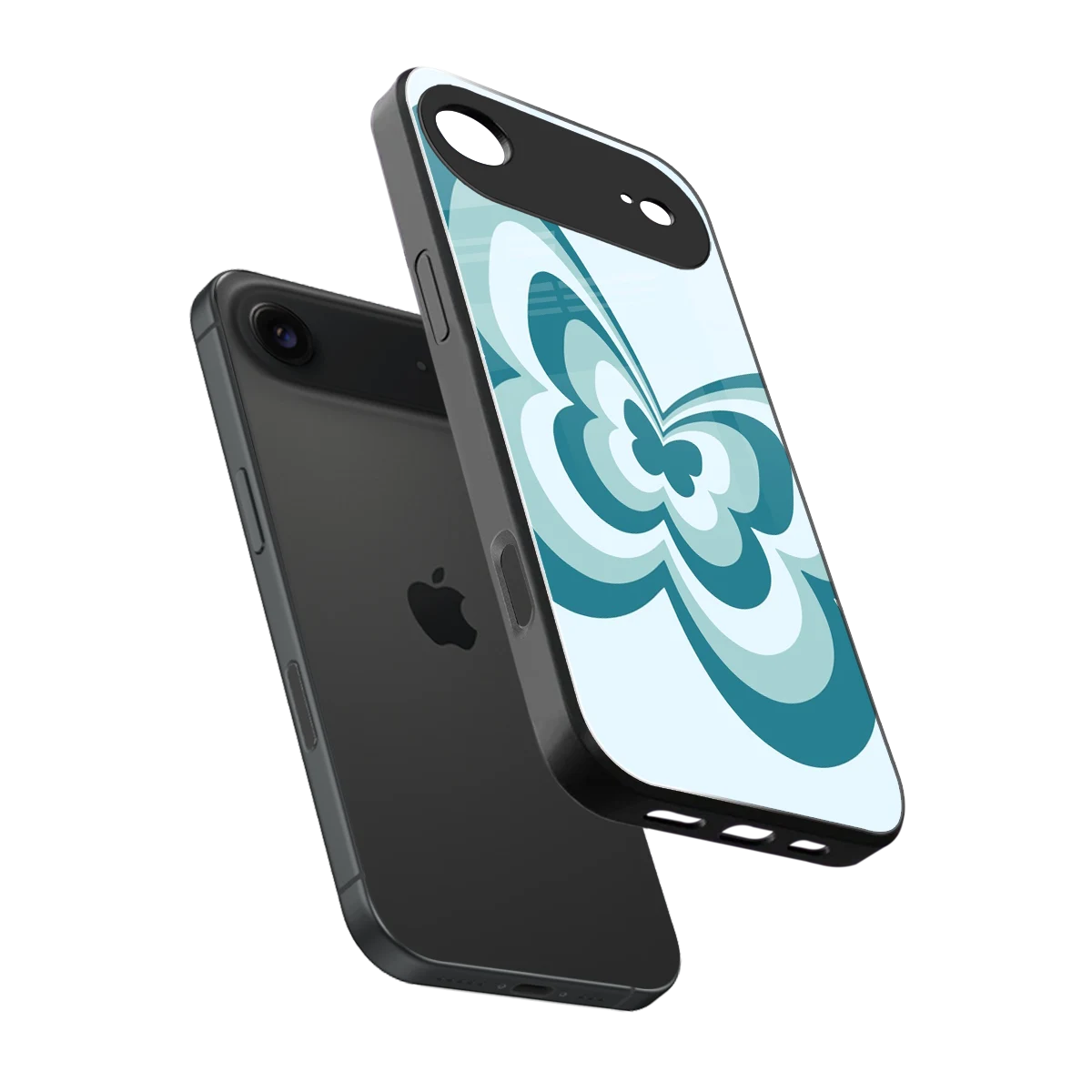 Y2K Green Butterfly sleek iphone air cover with tempered glass back and TPU edges