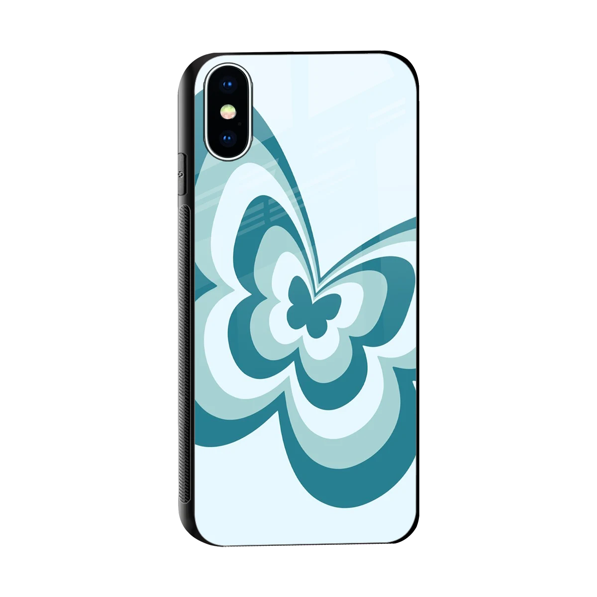 Y2K Green Butterfly sleek iphone x cover with tempered glass back and TPU edges