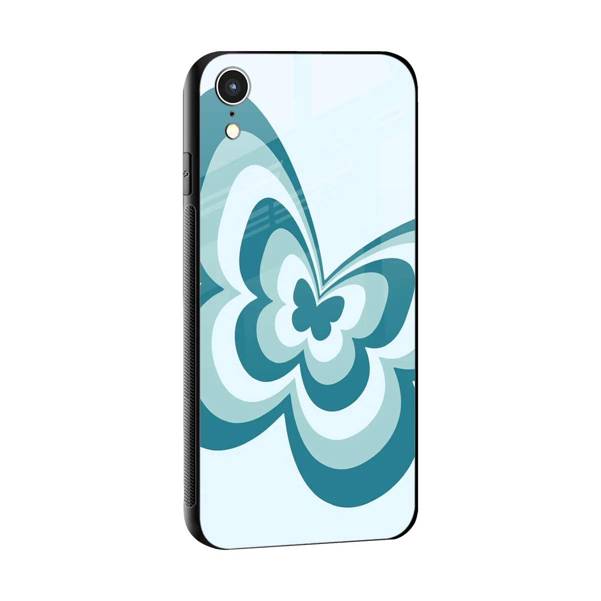 Y2K Green Butterfly sleek iphone xr cover with tempered glass back and TPU edges