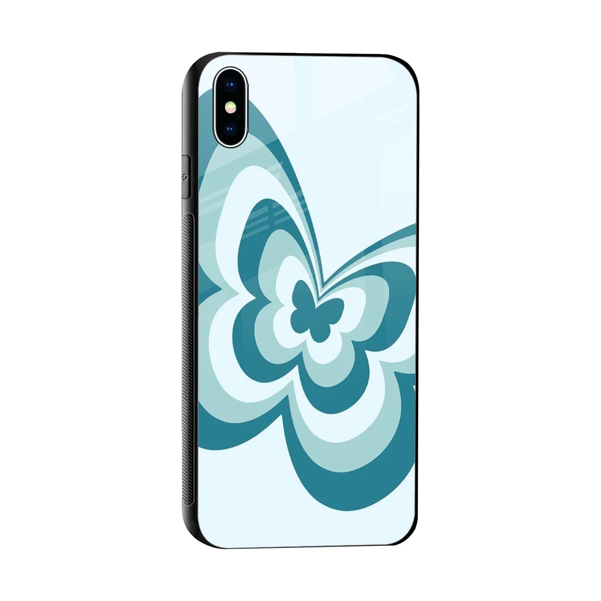 Y2K Green Butterfly sleek iphone xs max cover with tempered glass back and TPU edges