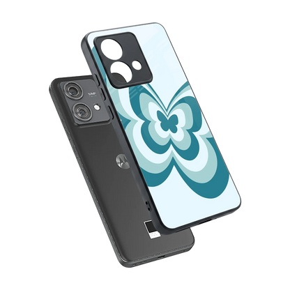 Y2K Green Butterfly sleek motorola edge 40 neo 5g cover with tempered glass back and TPU edges