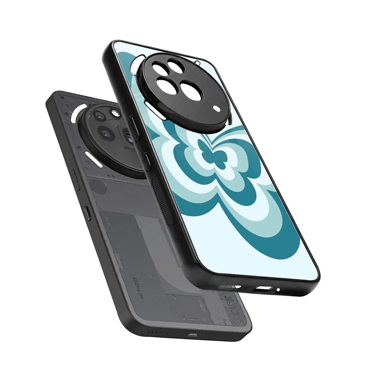 Y2K Green Butterfly sleek nothing phone 3a pro cover with tempered glass back and TPU edges