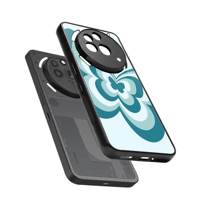 Y2K Green Butterfly sleek nothing phone 3a pro cover with tempered glass back and TPU edges