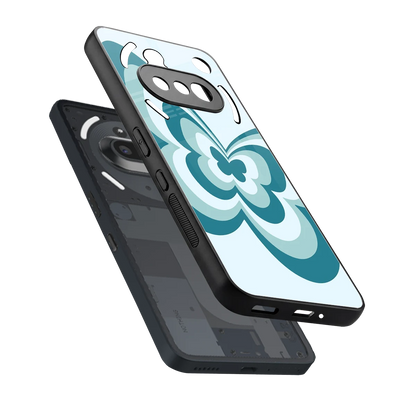 Y2K Green Butterfly sleek nothing phone 3a cover with tempered glass back and TPU edges