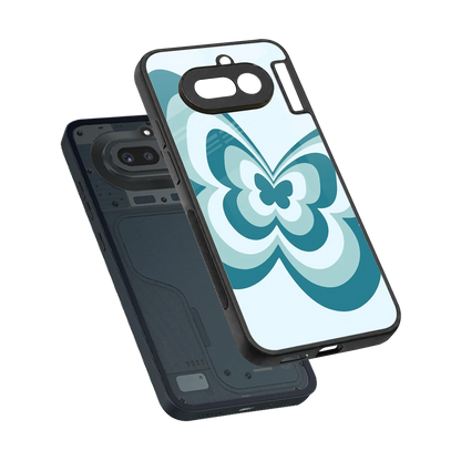 Y2K Green Butterfly sleek nothing phone 4a cover with tempered glass back and TPU edges