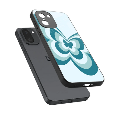 Y2K Green Butterfly sleek oneplus 15r cover with tempered glass back and TPU edges