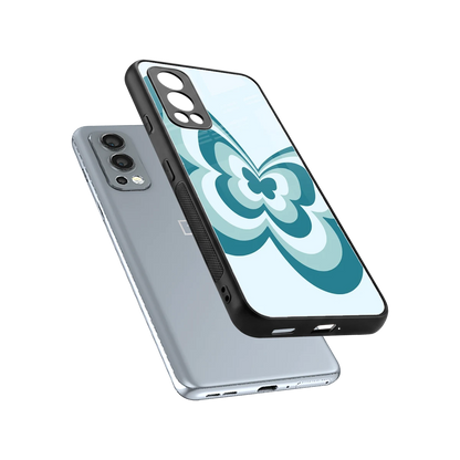 Y2K Green Butterfly sleek oneplus nord 2 cover with tempered glass back and TPU edges