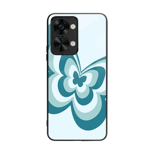 Y2K Green Butterfly back phone cover | glass case for oneplus nord 2t