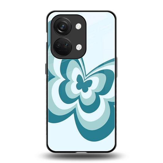 Y2K Green Butterfly back phone cover | glass case for oneplus nord 3