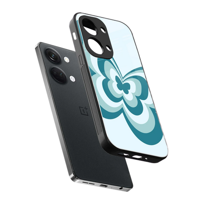 Y2K Green Butterfly sleek oneplus nord 3 cover with tempered glass back and TPU edges