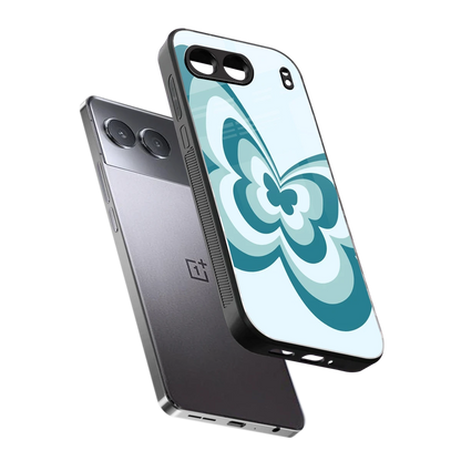 Y2K Green Butterfly sleek oneplus nord 4 cover with tempered glass back and TPU edges