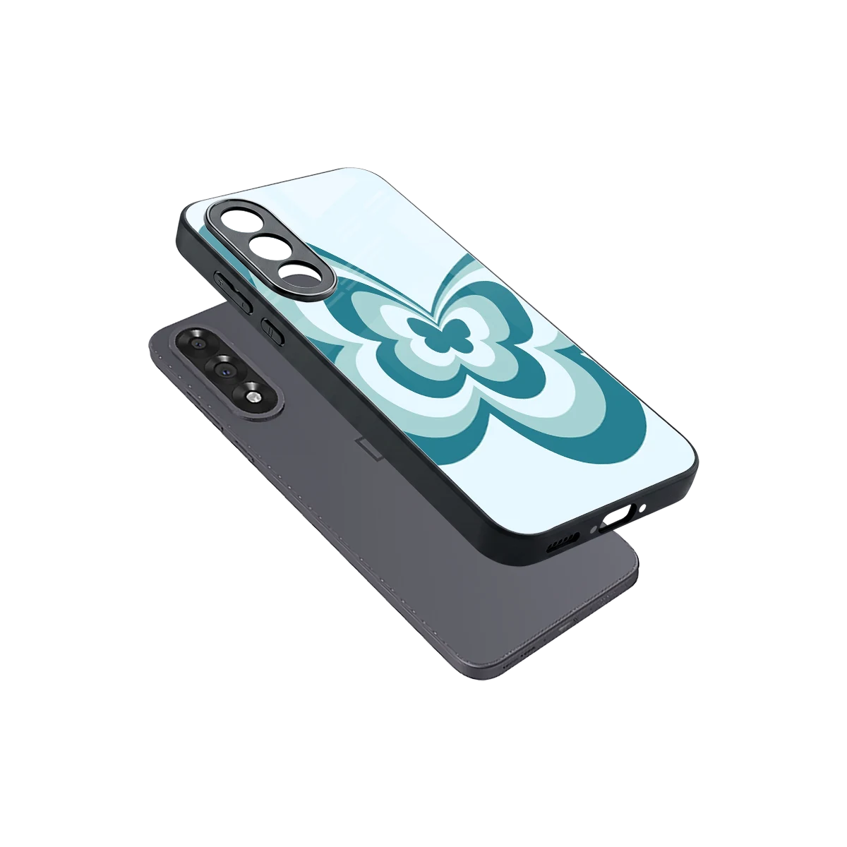 Y2K Green Butterfly sleek oneplus nord 5 cover with tempered glass back and TPU edges
