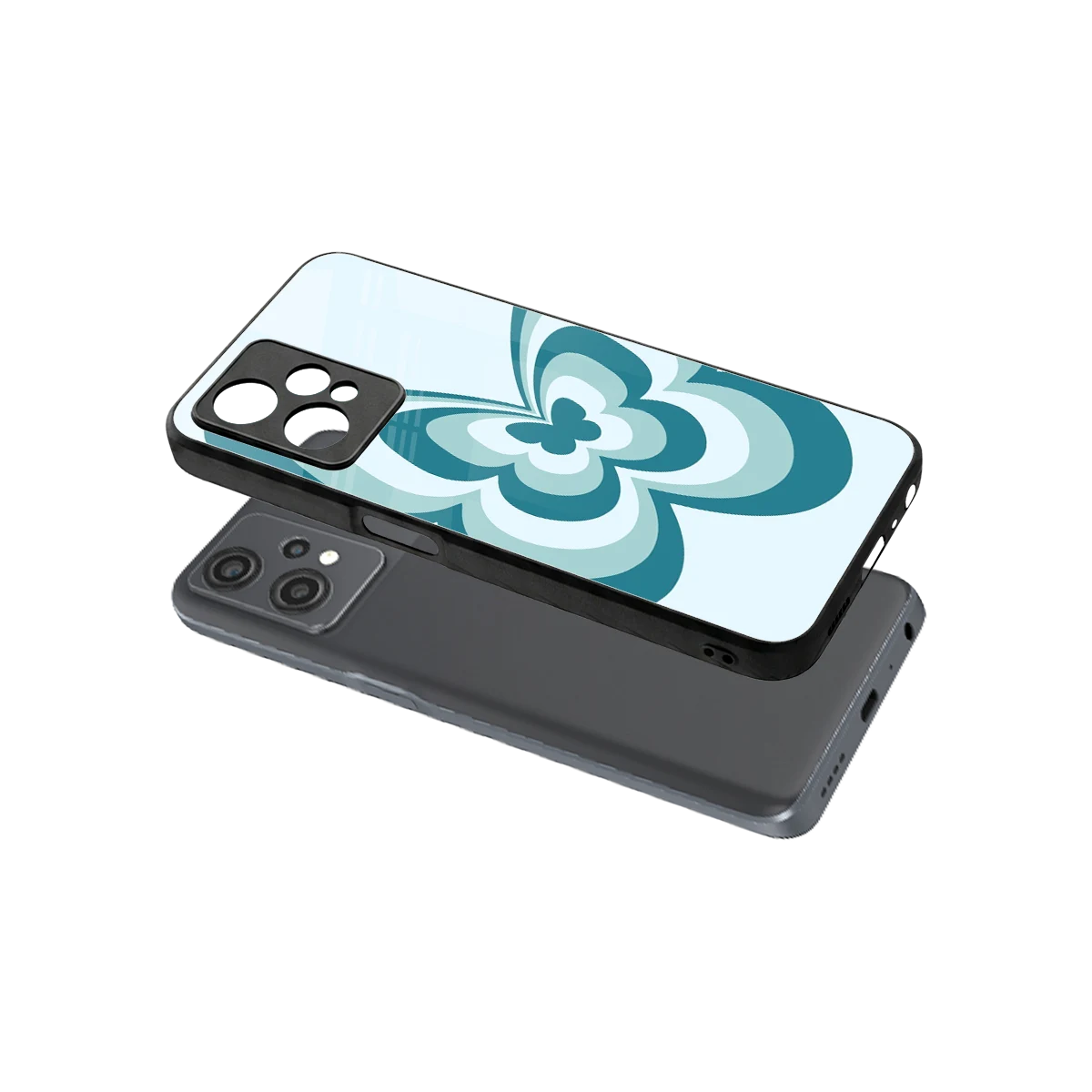 Y2K Green Butterfly sleek oneplus nord ce 2 lite cover with tempered glass back and TPU edges