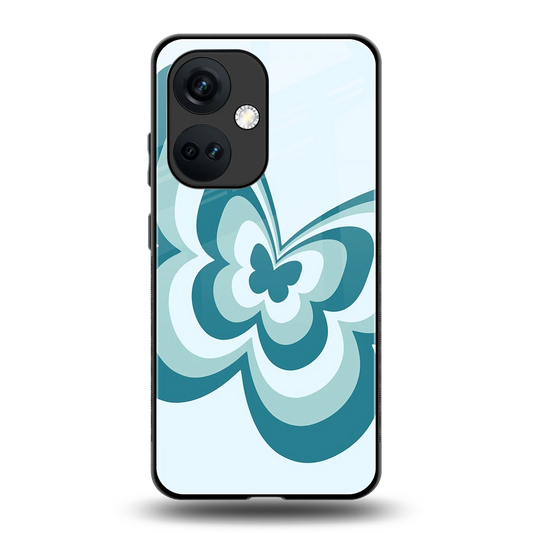 Y2K Green Butterfly back phone cover | glass case for oneplus nord ce 3