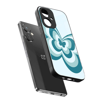 Y2K Green Butterfly sleek oneplus nord ce 3 cover with tempered glass back and TPU edges